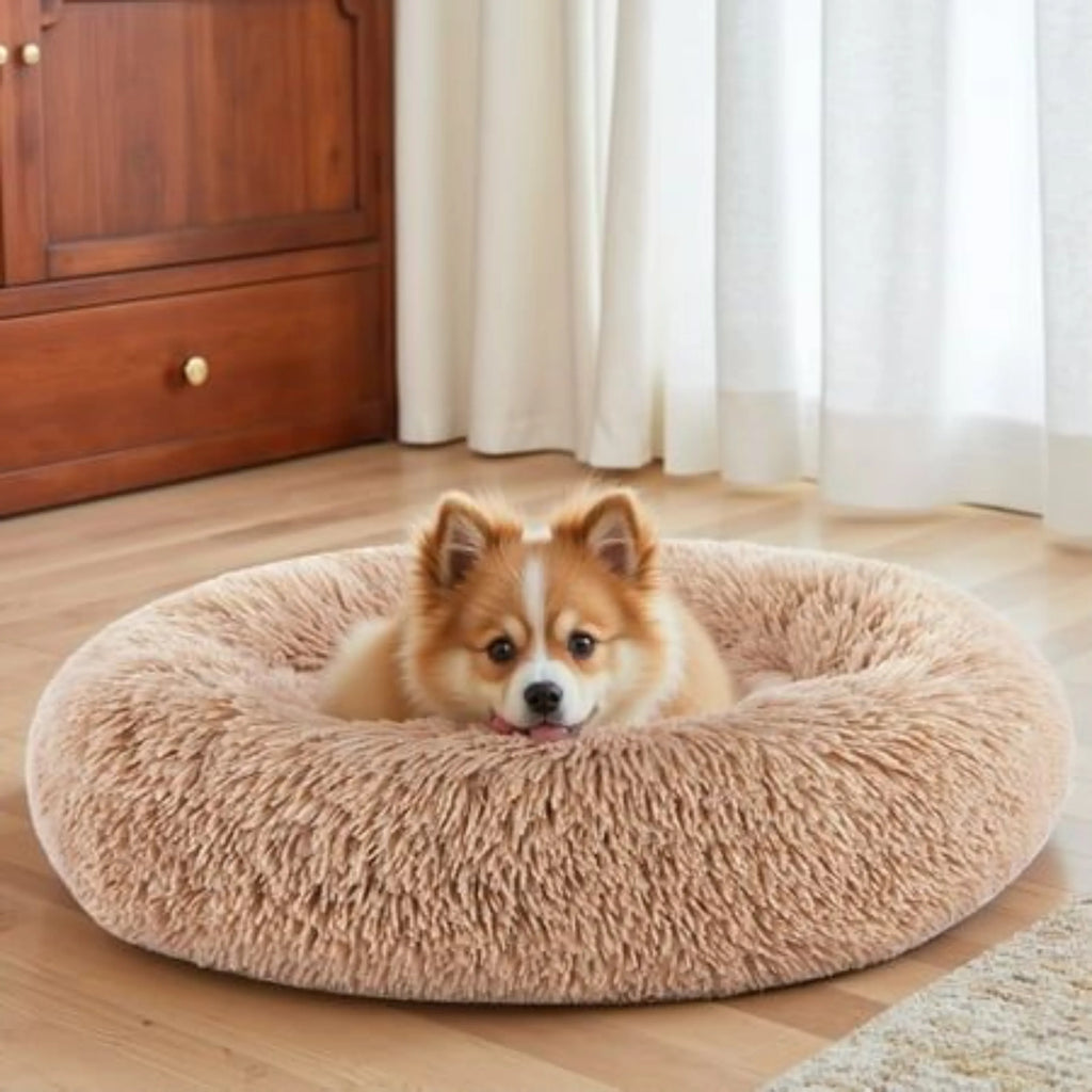 Anxiety-Relieving Plush Donut Pet Bed