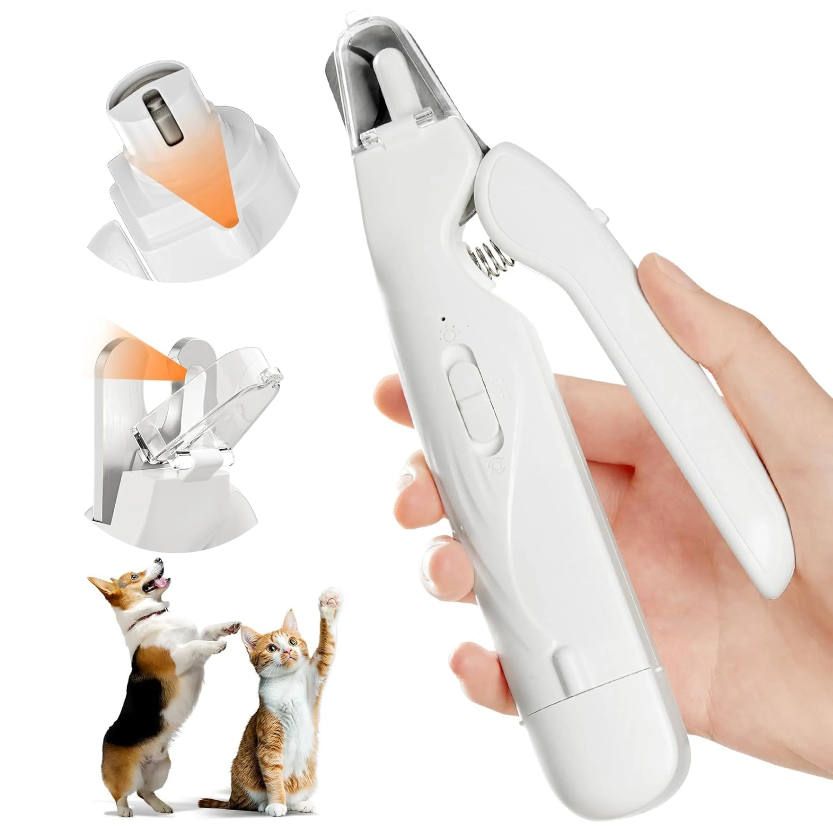 2-in-1 LED Bloodline-Illuminating Pet Nail Clipper & Grinder