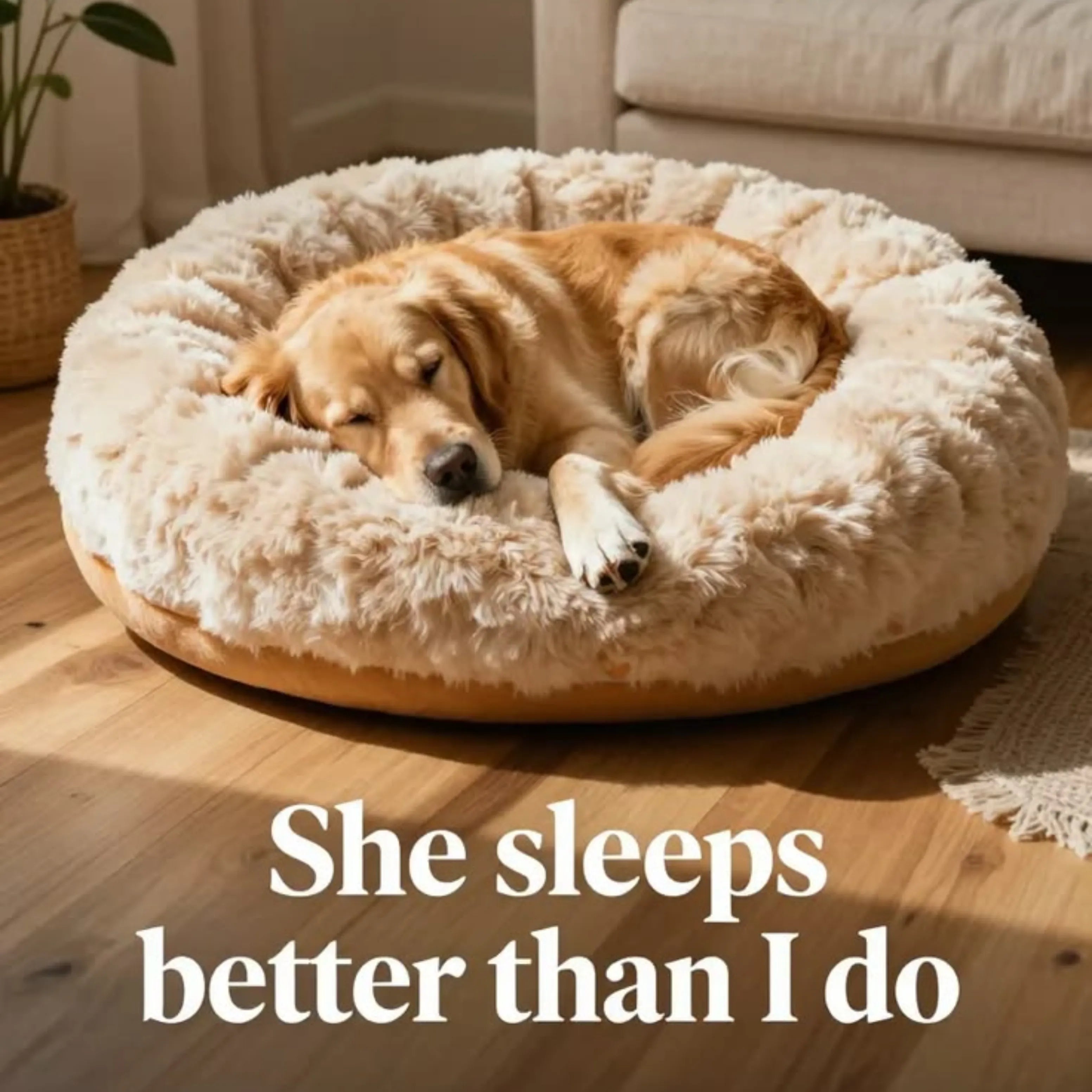 Anxiety-Relieving Plush Donut Pet Bed