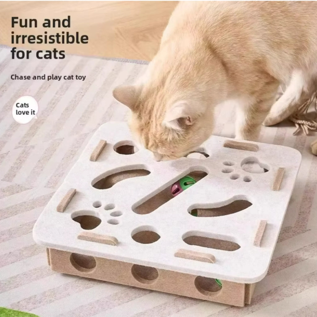 Scratch-Resistant Silent Felt Cat Puzzle Box