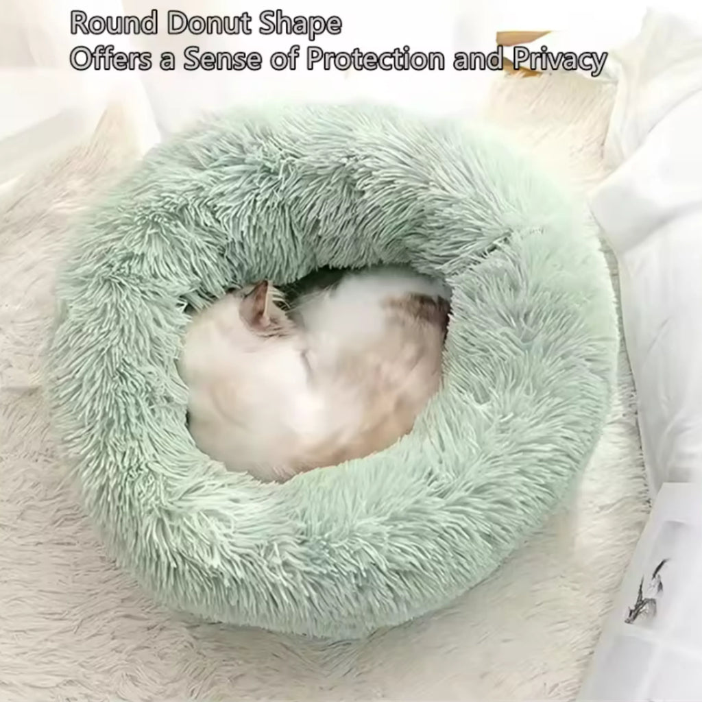 Anxiety-Relieving Plush Donut Pet Bed