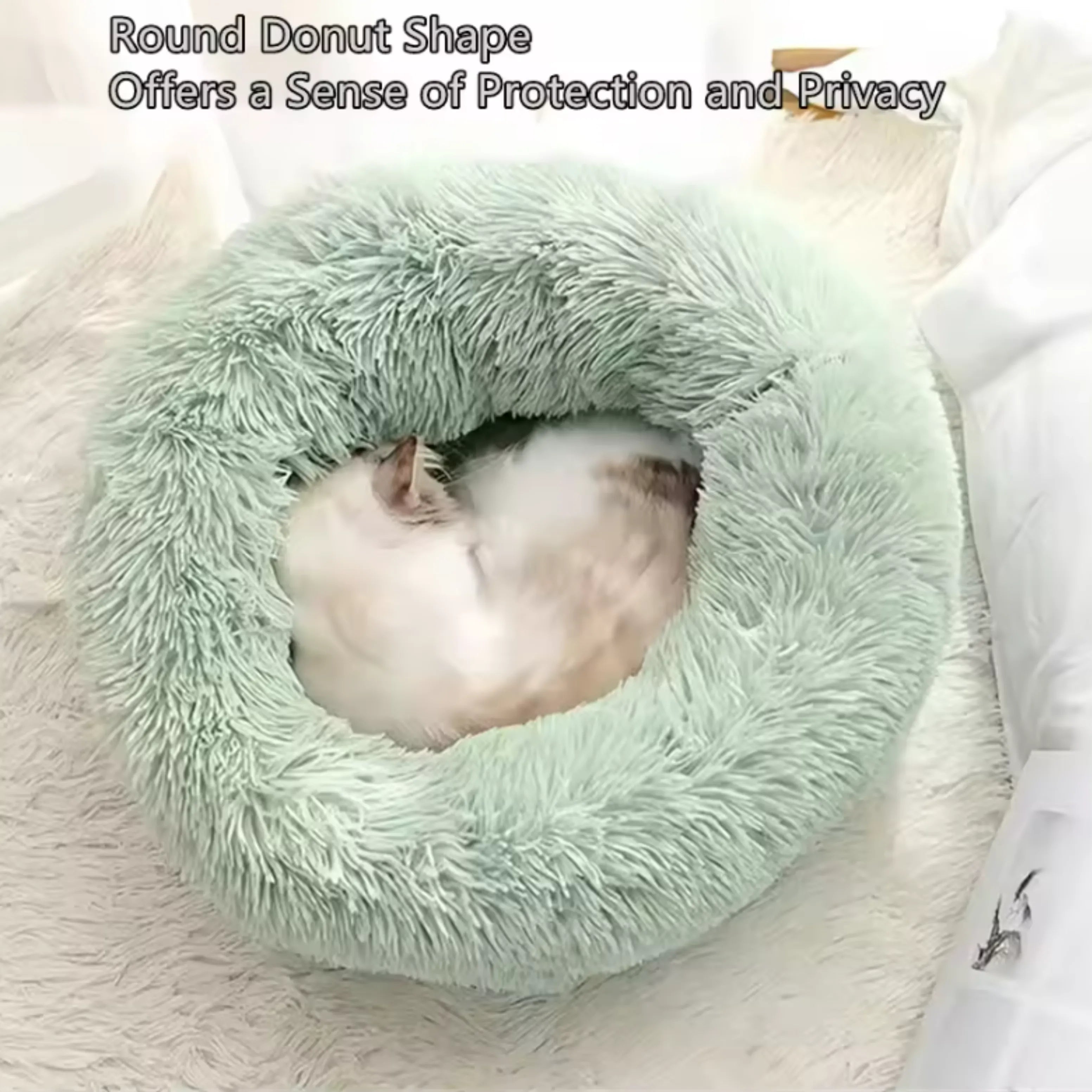 Anxiety-Relieving Plush Donut Pet Bed