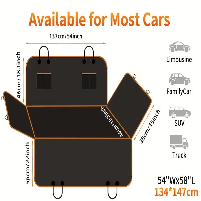 Full-Protection Convertible Dog Car Seat Cover