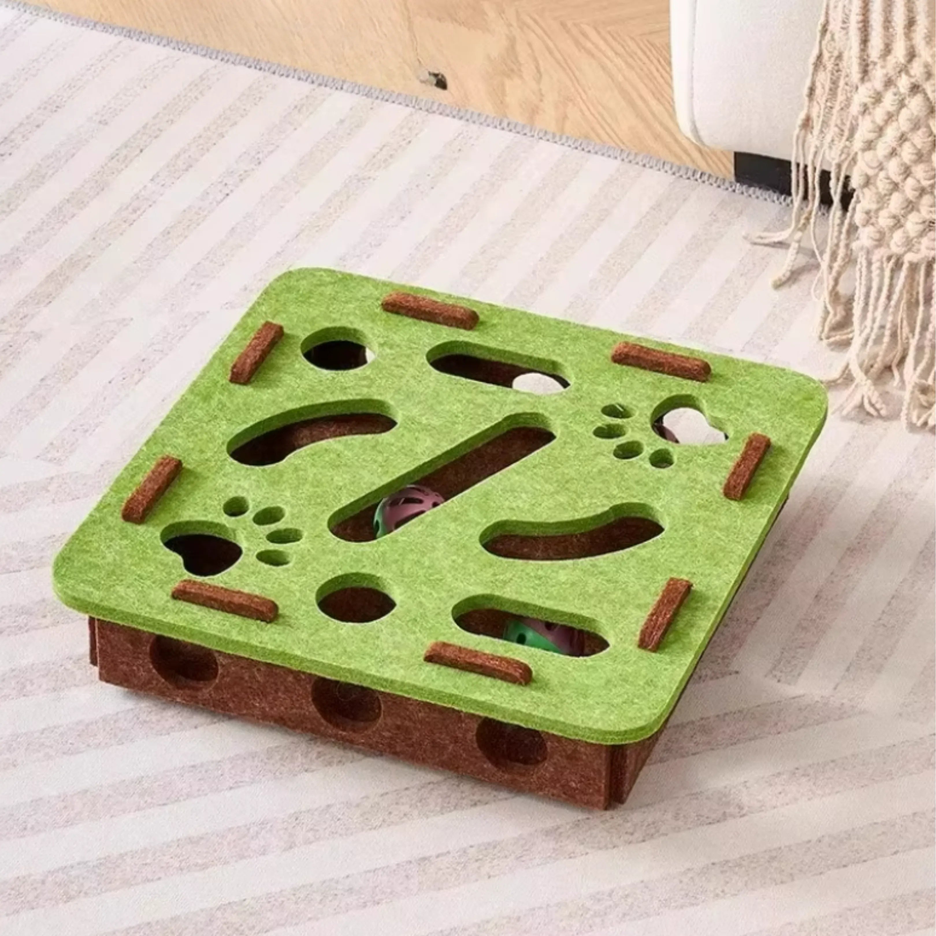 Scratch-Resistant Silent Felt Cat Puzzle Box
