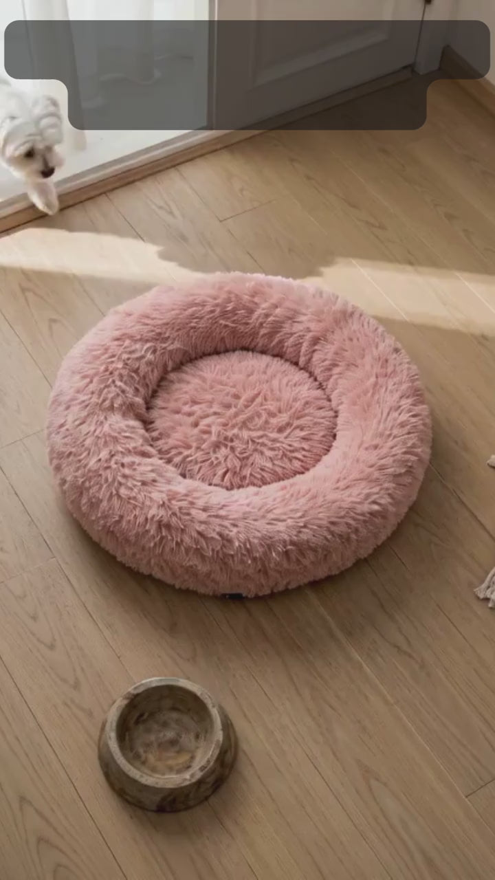 Anxiety-Relieving Plush Donut Pet Bed